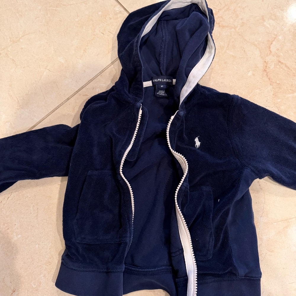 Ralph Lauren Kids Dark Blue Zip-Up Hoodie